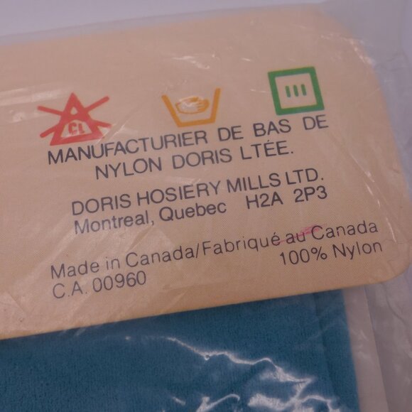 SECRET One Size All Sheer Sandalfoot Made in Canada 100% Nylon AQUA Panty Hose - Picture 8 of 12